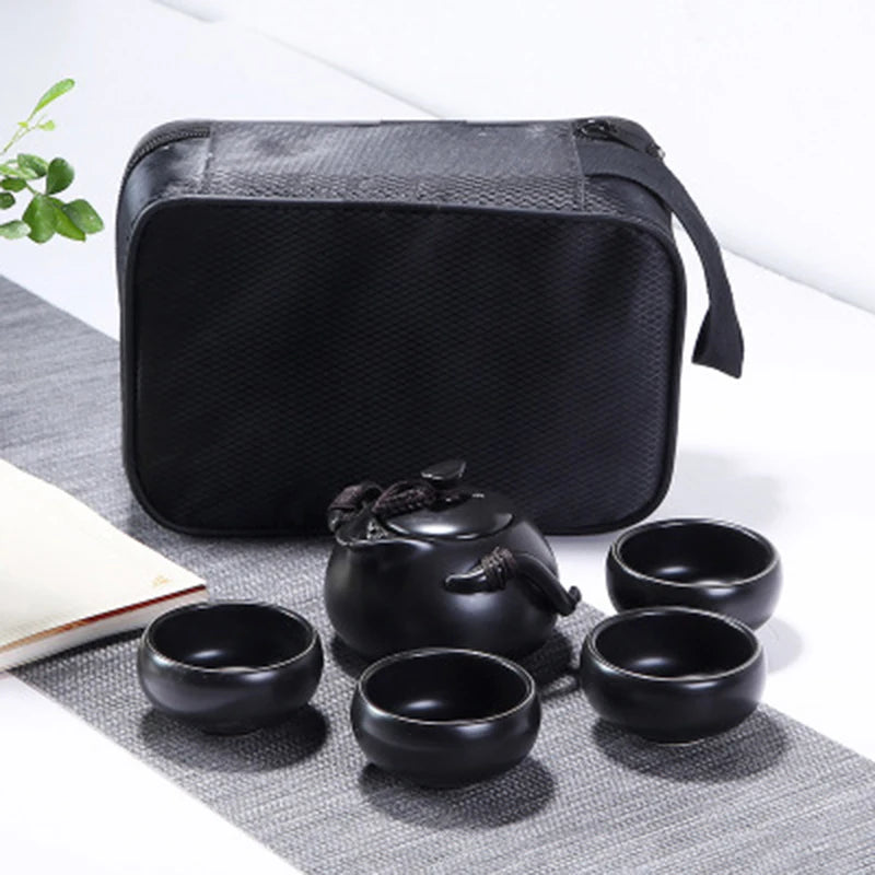 ceramic teapot kettle gaiwan tea cup for puer chinese tea pot portable tea set with travel bag Free shipping