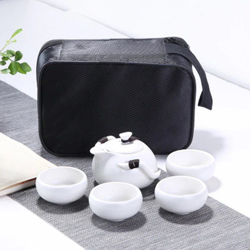 ceramic teapot kettle gaiwan tea cup for puer chinese tea pot portable tea set with travel bag Free shipping
