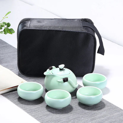 ceramic teapot kettle gaiwan tea cup for puer chinese tea pot portable tea set with travel bag Free shipping