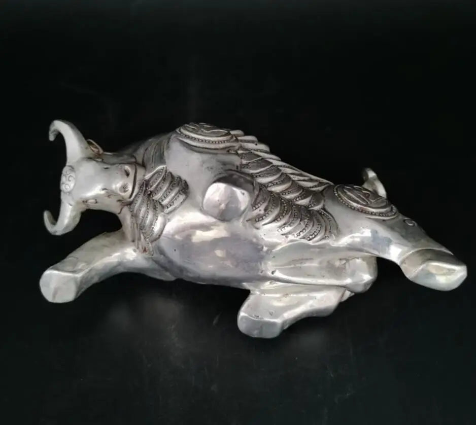 china White copper recruit fiscal cow crafts statue