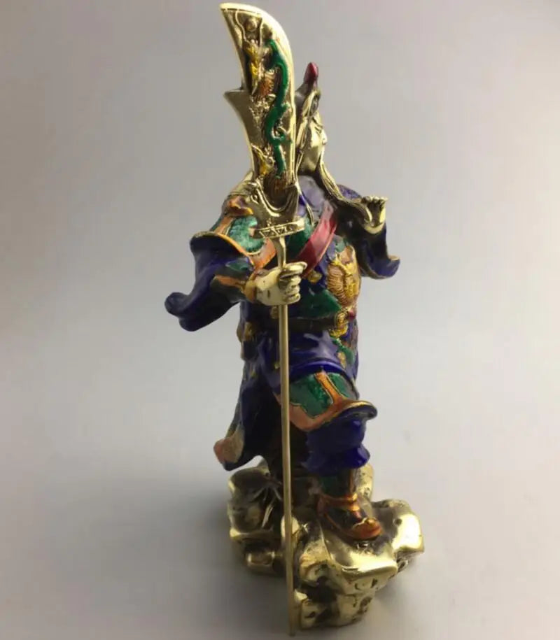 china brass cloisonne Martial arts god of wealth guan yu crafts statue