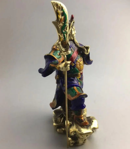 china brass cloisonne Martial arts god of wealth guan yu crafts statue
