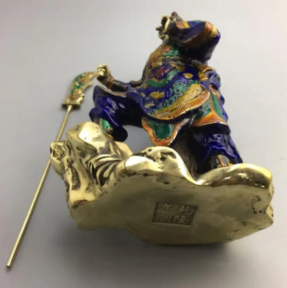 china brass cloisonne Martial arts god of wealth guan yu crafts statue