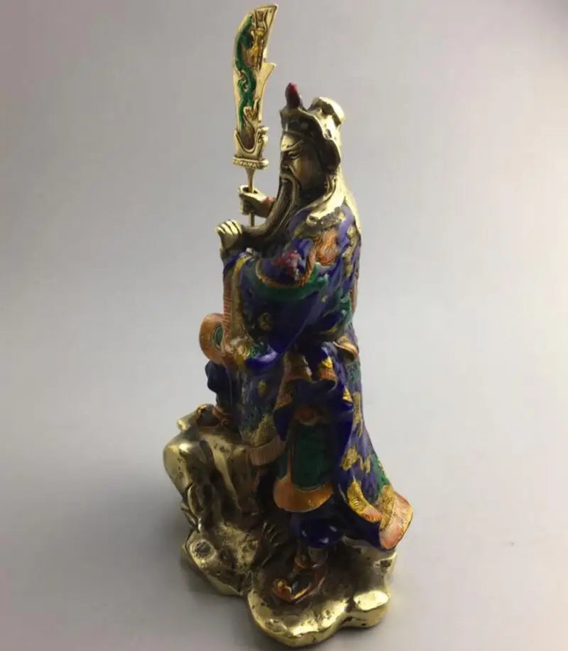 china brass cloisonne Martial arts god of wealth guan yu crafts statue
