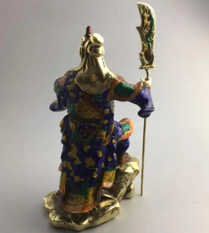 china brass cloisonne Martial arts god of wealth guan yu crafts statue
