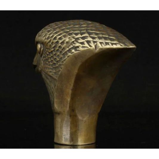 chinese Old Bronze Hand Carved Eagle Statue Cane Walking Stick Head