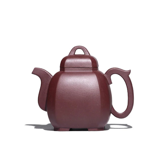 clay teapot is pure handmade, famous Kungfu teapot tea set square teapot raw material purple clay Fulin square teapot
