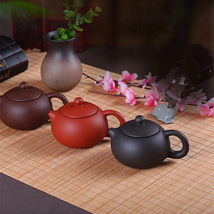 clearance sales Chinese purple clay tea pot 140 / 200ml kungfu pot marked black / red clay xishi pots
