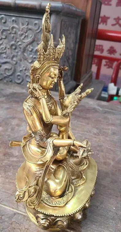 collectibles Tibetan Buddhist bronze Vajrasattva Yabyum EINZIGARTIG buddha statue 28 cm 2KG wedding copper Decoration real Brass