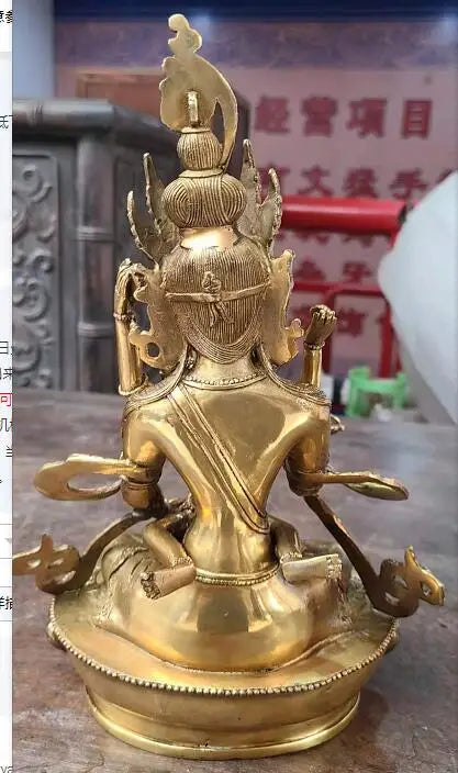 collectibles Tibetan Buddhist bronze Vajrasattva Yabyum EINZIGARTIG buddha statue 28 cm 2KG wedding copper Decoration real Brass