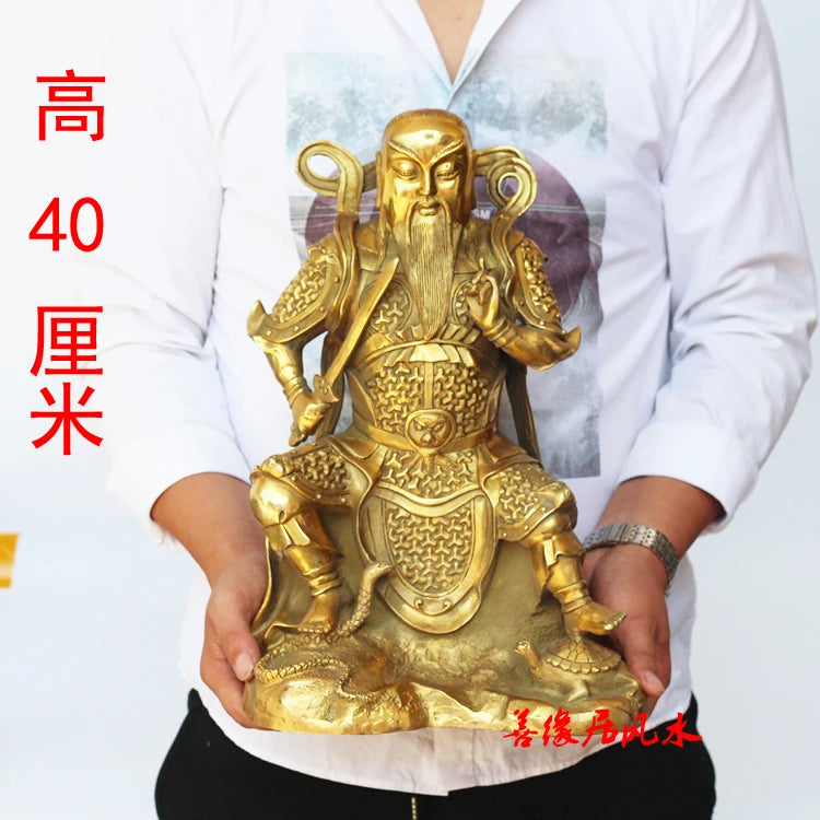 company shop exorcise evil spirits Bless GOOD LUCK Talisman Taoism "Zhen WU DA DI" GOD Brass FENG SHUI statue