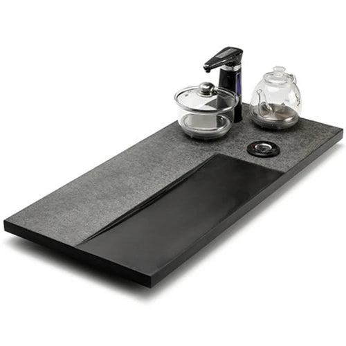 complete tea set with tea tray black stone serving tray with induction cooker 220V porcelain kungfu tea sets pot tea cup pitcher