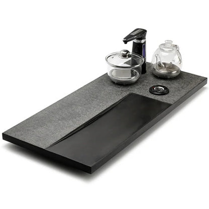 complete tea set with tea tray black stone serving tray with induction cooker 220V porcelain kungfu tea sets pot tea cup pitcher