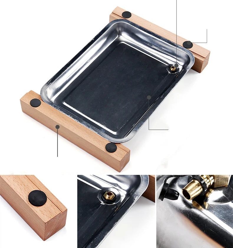 complete tea set with tea tray real yixing zisha kungfu tea sets pot cup pitcher black stone tea tray stainless steel drawer