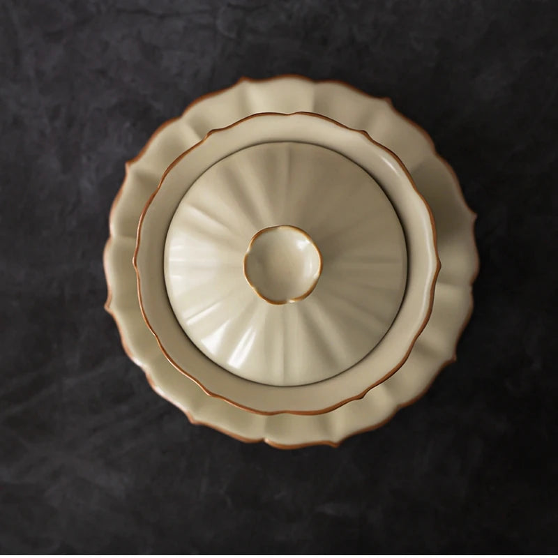 crackle glaze porcelain gaiwan handmade Sancai bowl with cup saucer lid Chinese ceramic tureen 120ml on big sales