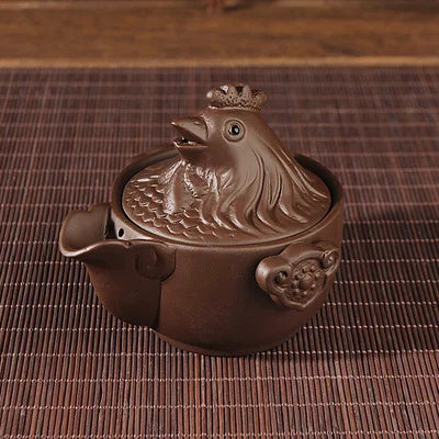 creative Chinese yixing zisha tea pot Zodiac animal statue pot with infuser portable tea set for travel purple clay pot of tea