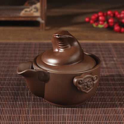 creative Chinese yixing zisha tea pot Zodiac animal statue pot with infuser portable tea set for travel purple clay pot of tea