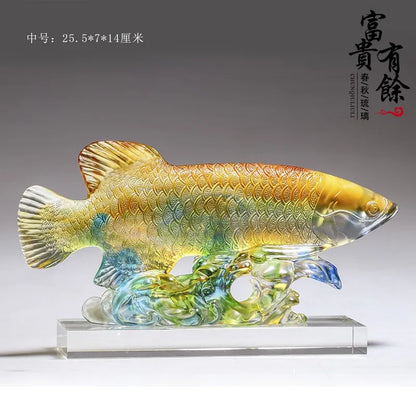 creative Coloured glaze arowana ornament Opening ceremony friend gift mascot