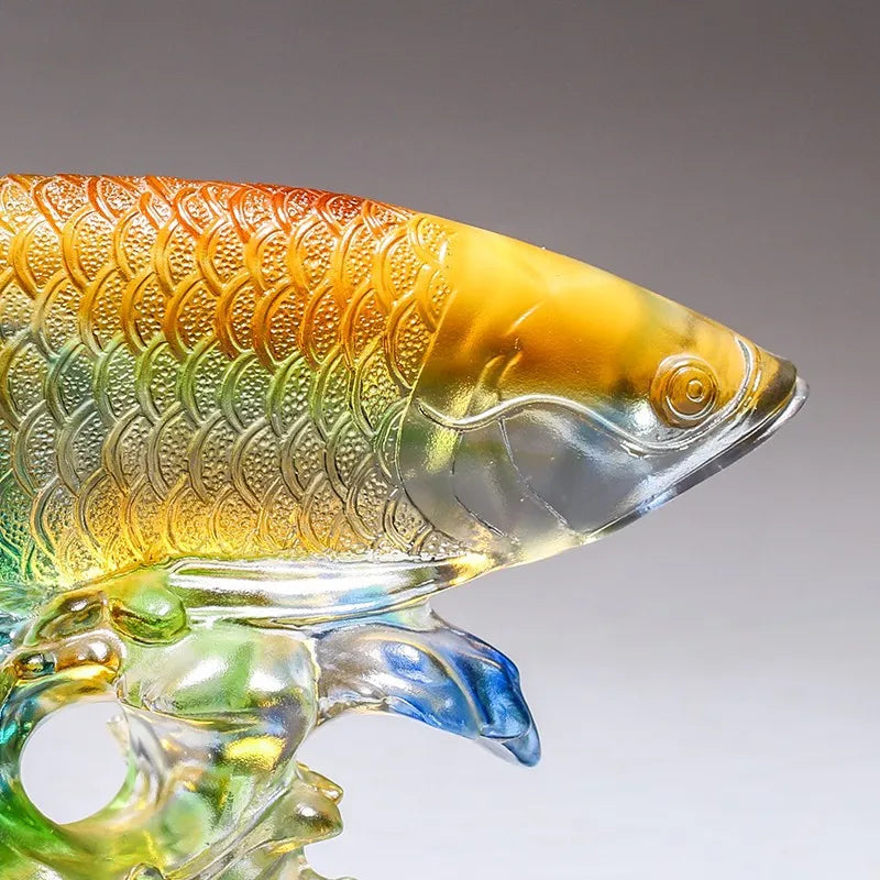 creative Coloured glaze arowana ornament Opening ceremony friend gift mascot