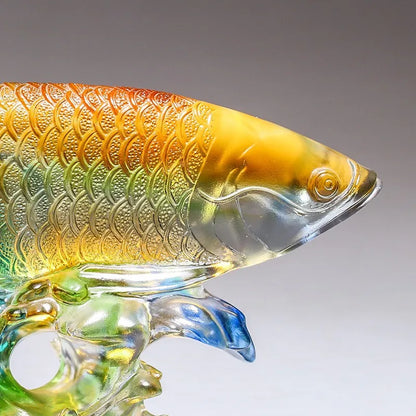 creative Coloured glaze arowana ornament Opening ceremony friend gift mascot