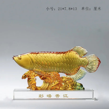 creative Coloured glaze arowana ornament Opening ceremony friend gift mascot