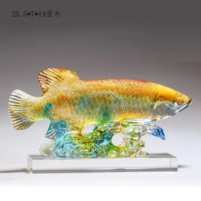 creative Coloured glaze arowana ornament Opening ceremony friend gift mascot