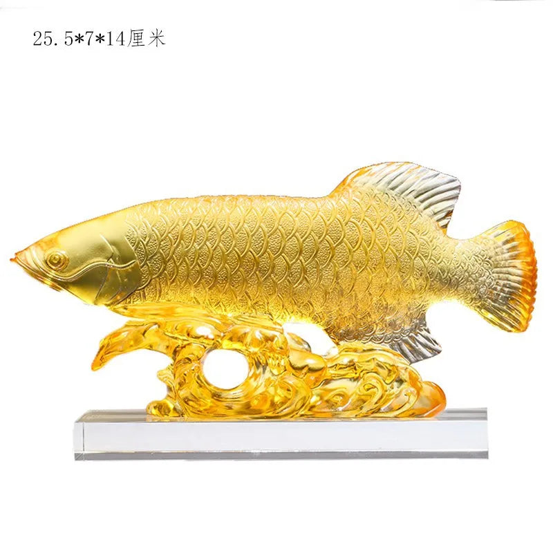 creative Coloured glaze arowana ornament Opening ceremony friend gift mascot