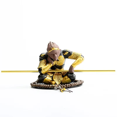 creative car decoration monkey king with bar safety bring Chinese ornament yixing zisha purple clay tea pet monkeys statue new