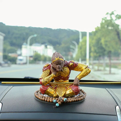 creative car decoration monkey king with bar safety bring Chinese ornament yixing zisha purple clay tea pet monkeys statue new