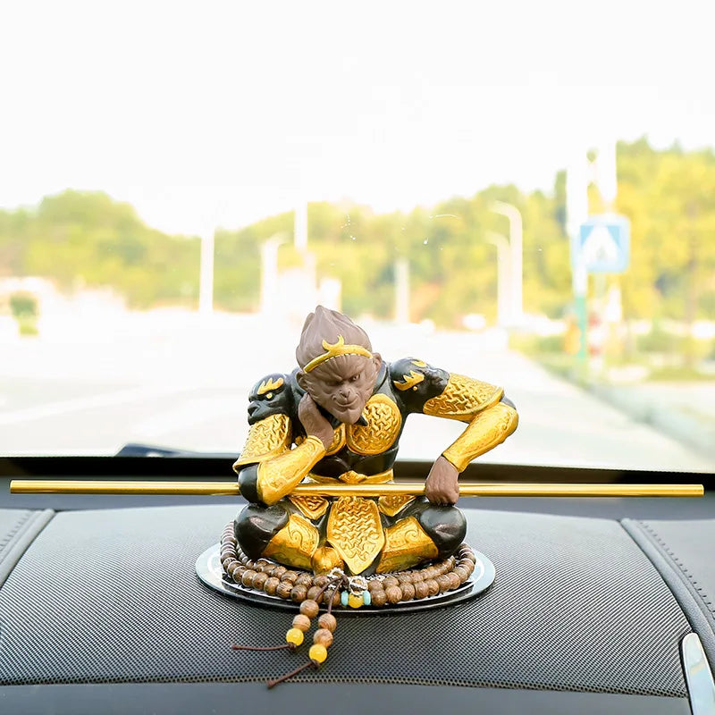 creative car decoration monkey king with bar safety bring Chinese ornament yixing zisha purple clay tea pet monkeys statue new