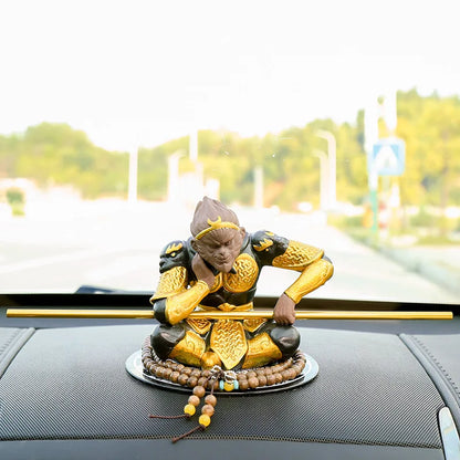 creative car decoration monkey king with bar safety bring Chinese ornament yixing zisha purple clay tea pet monkeys statue new