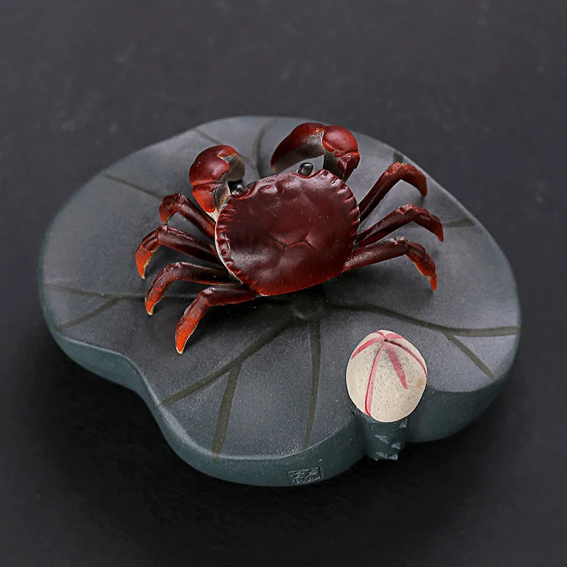 creative crab color change tea pet yixing zisha purple clay home decoration purple grit tea play house warming gift on sales