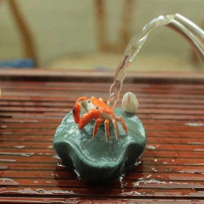creative crab color change tea pet yixing zisha purple clay home decoration purple grit tea play house warming gift on sales