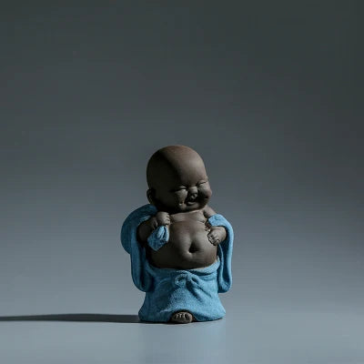 creative figurine yixing zisha purple clay tea pet small Buddha house decoration on tea table tea play Chinese ornament on sales