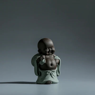 creative figurine yixing zisha purple clay tea pet small Buddha house decoration on tea table tea play Chinese ornament on sales