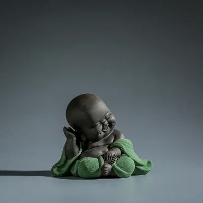 creative figurine yixing zisha purple clay tea pet small Buddha house decoration on tea table tea play Chinese ornament on sales