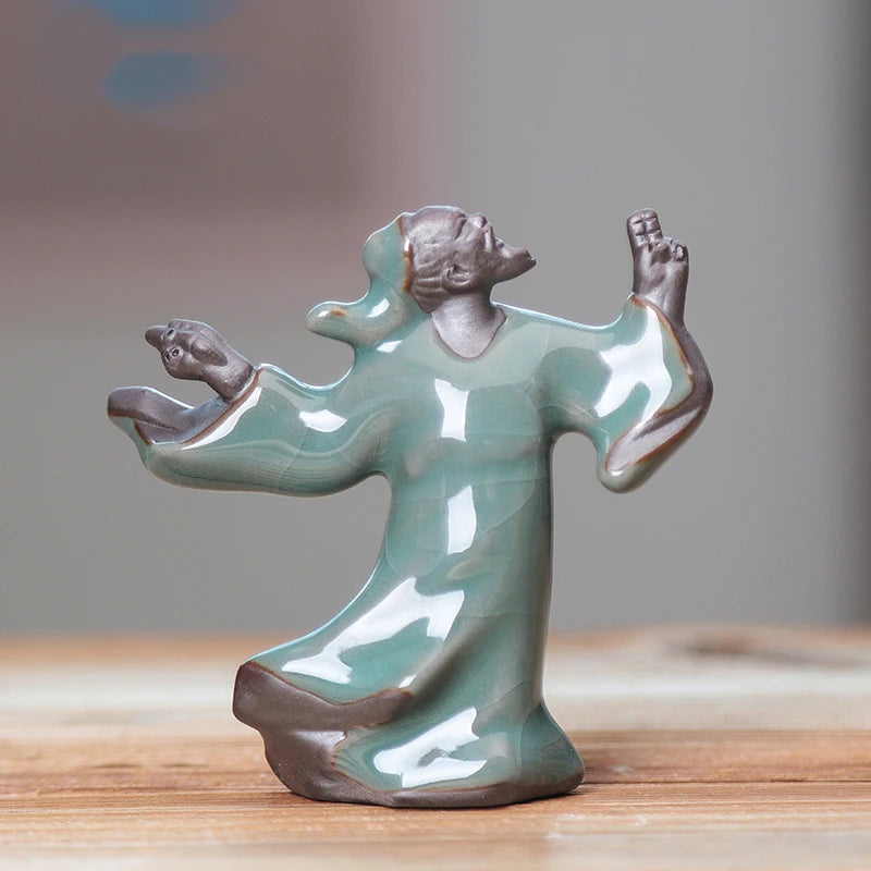 creative hallway decoration historical figurine statue crackle glace porcelain tea pet LiBai poet house warming gift ornament