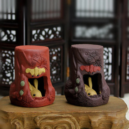creative holder for lid of tea pot or gaiwan yixing zisha purple clay rack handmade rabbit statue lid protector on sales new