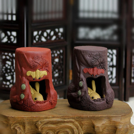 creative holder for lid of tea pot or gaiwan yixing zisha purple clay rack handmade rabbit statue lid protector on sales new