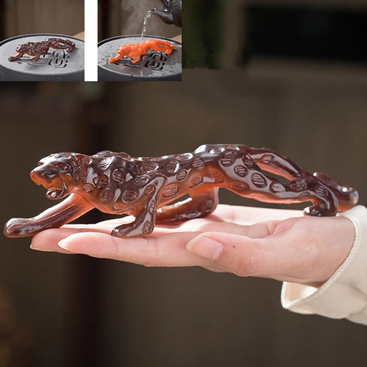 creative home decoration resin tea pet color change tea play holder for chopstick rack for brush leapord statue China