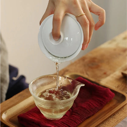 creative porcelain gaiwan Jingdezhen solid tureen cup bowl set with lid saucer Chinese ceramic covered bowl on sales