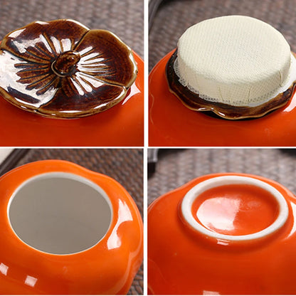 creative porcelain tea set Chinese kungfu tea sets persimmon shape lucky tea pot caddies tea cups home decoration tea brewer new