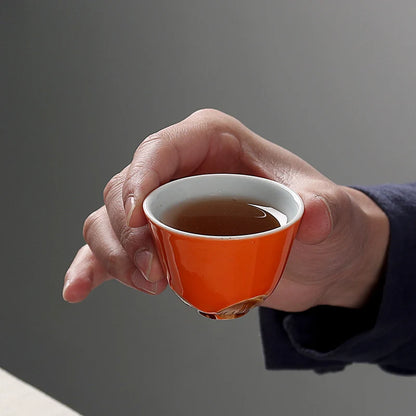 creative porcelain tea set Chinese kungfu tea sets persimmon shape lucky tea pot caddies tea cups home decoration tea brewer new