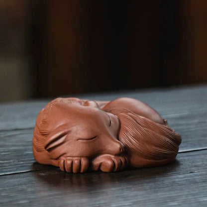 creative tea pet fox statue handmade craft yixing zisha purple clay home table decoration house warming gift small size new