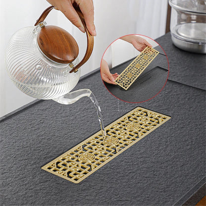 creative tea tray with induction cooker invisible water draining outlet holes glass electrical kettle pan faucet automatic new