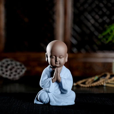 creative yixing zisha tea pet handmade monk purple clay tea play Chinese Zen style figurine small size home decoration gift new