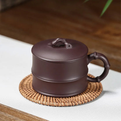 cup really pure manual the ceramic cover cups of tea a cup of tea tea set purple clay small bamboo section of the cup