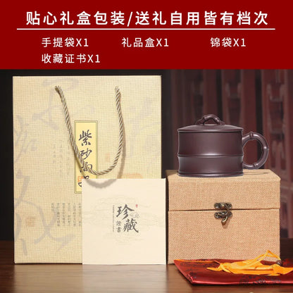 cup really pure manual the ceramic cover cups of tea a cup of tea tea set purple clay small bamboo section of the cup