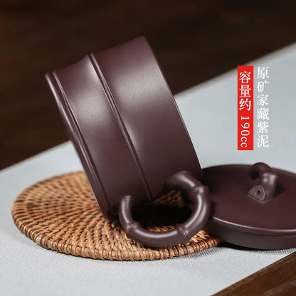 cup really pure manual the ceramic cover cups of tea a cup of tea tea set purple clay small bamboo section of the cup