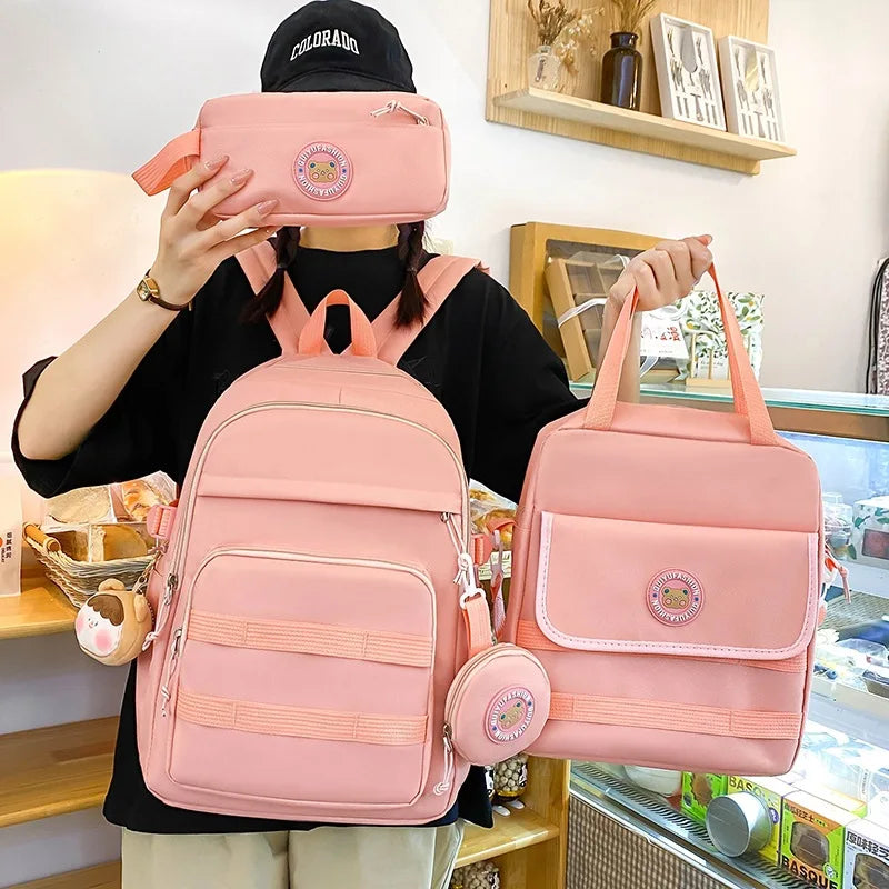 cute girls school bags korean style elementary school backpack large capacity student backpack handbag pencil bag schoolbag girl